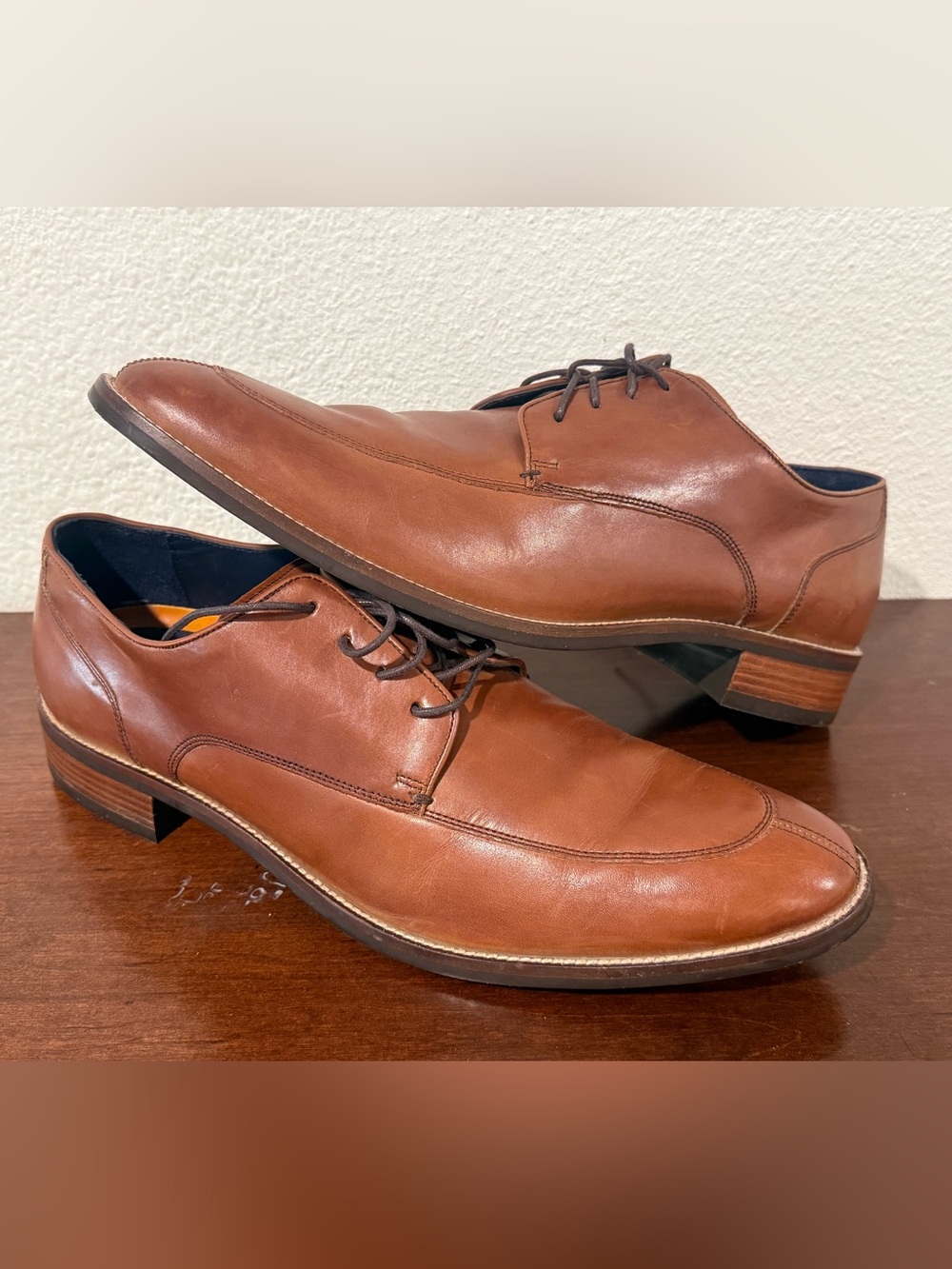 Cole Haan Men's Tan Leather Derby Oxfords